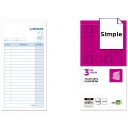 TALONARIO LIDERPAPEL CAMARERO 3/F ORIGINAL T114