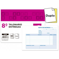 TALONARIO LIDERPAPEL ENTREGAS 8 ORIGINAL Y COPIA T228 APAISADO