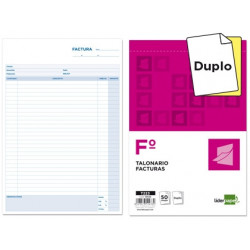 TALONARIO LIDERPAPEL FACTURAS FOLIO ORIGINAL Y COPIA T223 CON I.V.A.