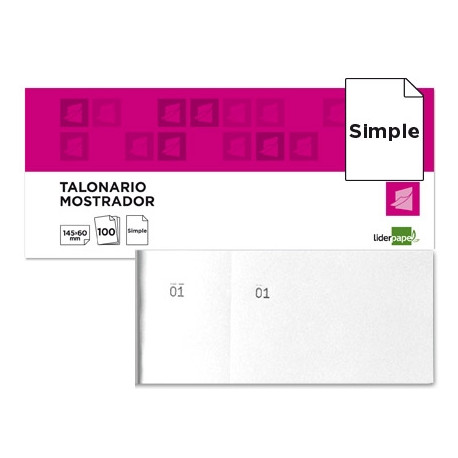 TALONARIO LIDERPAPEL MOSTRADOR 60X145 MM TL02 BLANCO CON MATRIZ