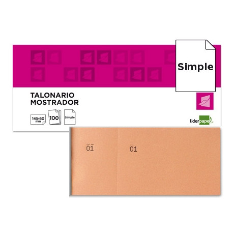 TALONARIO LIDERPAPEL MOSTRADOR 60X145 MM TL04 NARANJA CON MATRIZ