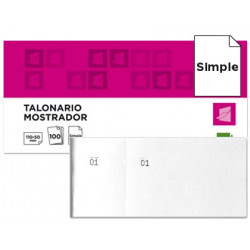 TALONARIO LIDERPAPEL MOSTRADOR 50X110 MM TL09 BLANCO CON MATRIZ