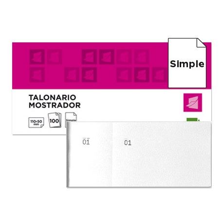 TALONARIO LIDERPAPEL MOSTRADOR 50X110 MM TL09 BLANCO CON MATRIZ