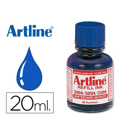 TINTA ARTLINE AZUL PARA ROTULADOR PIZARRA BLANCA 500A BOTE 20 ML