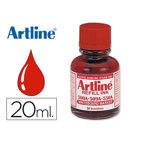 TINTA ARTLINE ROJO PARA ROTULADOR PIZARRA BLANCA 500A BOTE 20 ML