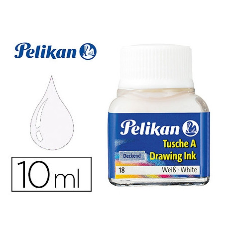 TINTA CHINA PELIKAN BLANCO BOTE DE 10 ML