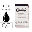 TINTA ESTILOGRAFICA PARKER NEGRA CAJA DE 5 CARTUCHOS