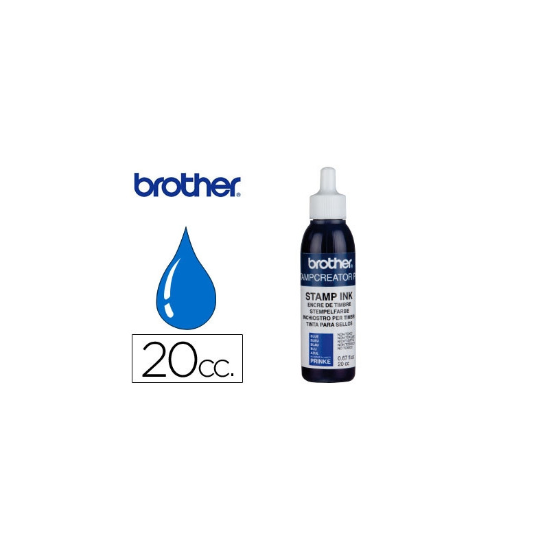 TINTA BROTHER PARA SELLOS AUTOMATICOS COLOR AZUL BOTE DE 20 CC