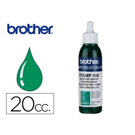 TINTA BROTHER PARA SELLOS AUTOMATICOS COLOR VERDE BOTE DE 20 CC