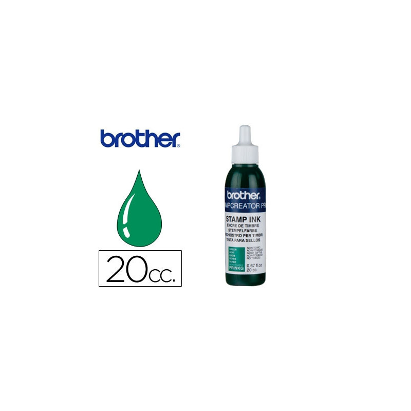 TINTA BROTHER PARA SELLOS AUTOMATICOS COLOR VERDE BOTE DE 20 CC