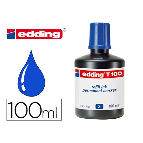 TINTA ROTULADOR EDDING T-100 AZUL BOTE 100 ML