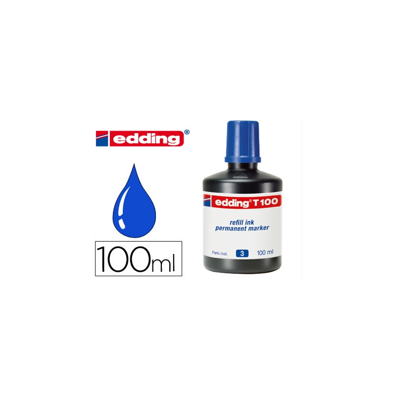 TINTA ROTULADOR EDDING T-100 AZUL BOTE 100 ML