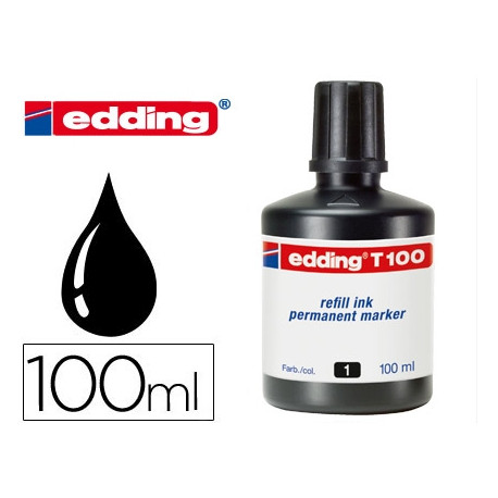 TINTA ROTULADOR EDDING T-100 NEGRO BOTE 100 ML