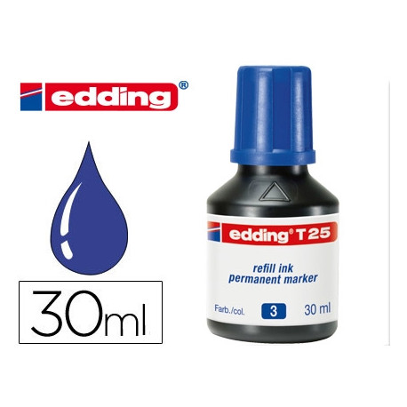 TINTA ROTULADOR EDDING T-25 AZUL BOTE 30 ML