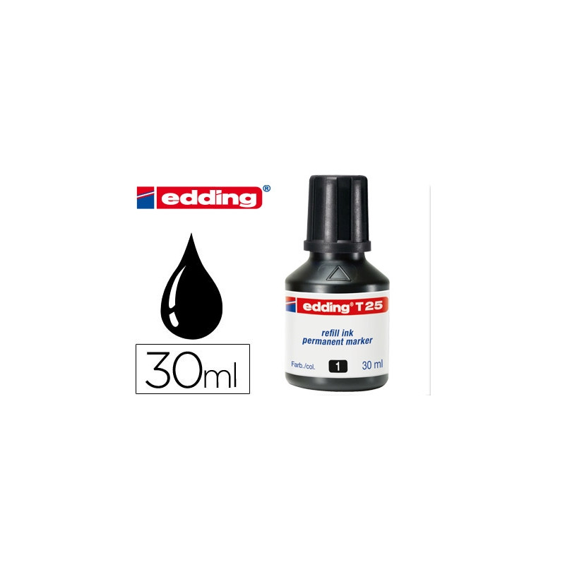 TINTA ROTULADOR EDDING T-25 NEGRO BOTE 30 ML