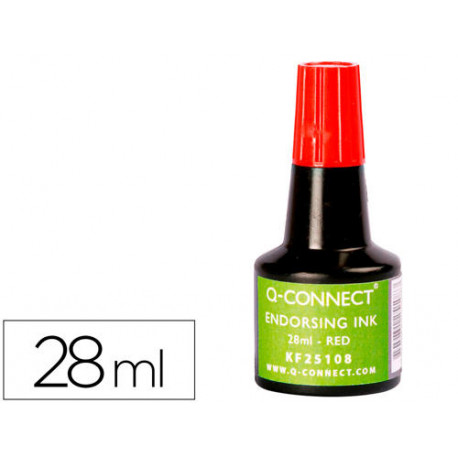 TINTA TAMPON Q-CONNECT ROJO BOTE 28 ML