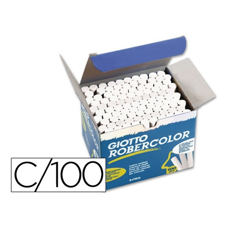 TIZA BLANCA ANTIPOLVO ROBERCOLOR CAJA DE 100 UNIDADES