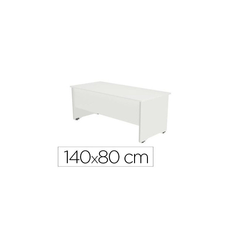 MESA OFICINA ROCADA SERIE WORK 140X80 CM ACABADO AW04 BLANCO/BLANCO