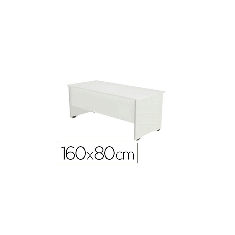 MESA OFICINA ROCADA SERIE WORK 160X80 CM ACABADO AW04 BLANCO/BLANCO