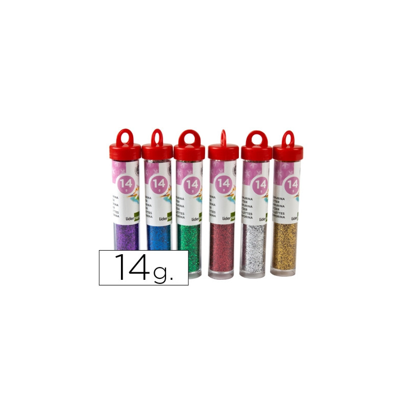 PURPURINA LIDERPAPEL FANTASIA COLORES METALICOS SURTIDOS BOTE DE 14 GR