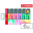 ROTULADOR STABILO BOSS PASTEL FLUORESCENTE 70 ESTUCHE DE 6 UNIDADES SURTIDAS