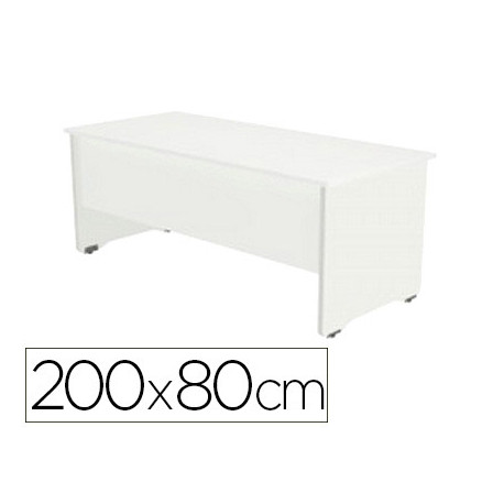 MESA OFICINA ROCADA SERIE WORK 200X80 CM ACABADO AW04 BLANCO/BLANCO