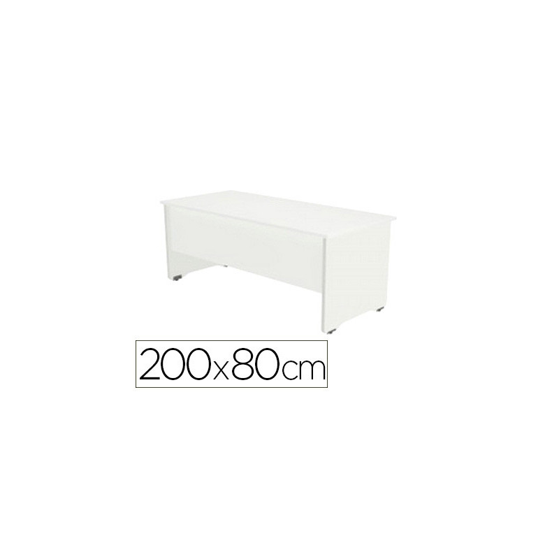 MESA OFICINA ROCADA SERIE WORK 200X80 CM ACABADO AW04 BLANCO/BLANCO