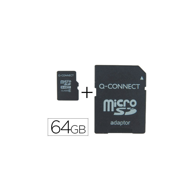 MEMORIA SD MICRO Q-CONNECT FLASH 64 GB CLASE 10 CON ADAPTADOR