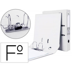 ARCHIVADOR DE PALANCA LIDERPAPEL FOLIO DOCUMENTA FORRADO PVC CON RADO LOMO 75MM BLANCO CON COMPRESOR