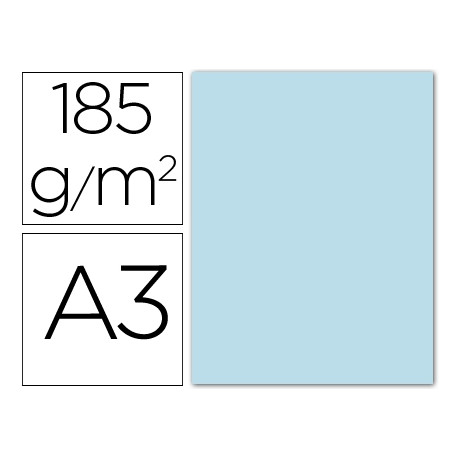 CARTULINA GUARRO DIN-A3 AZUL CIELO 185GRS.