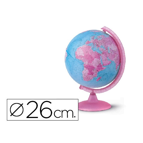 GLOBO TERRAQUEO CON LUZ MODELO PINK DIAMETRO 26 CM