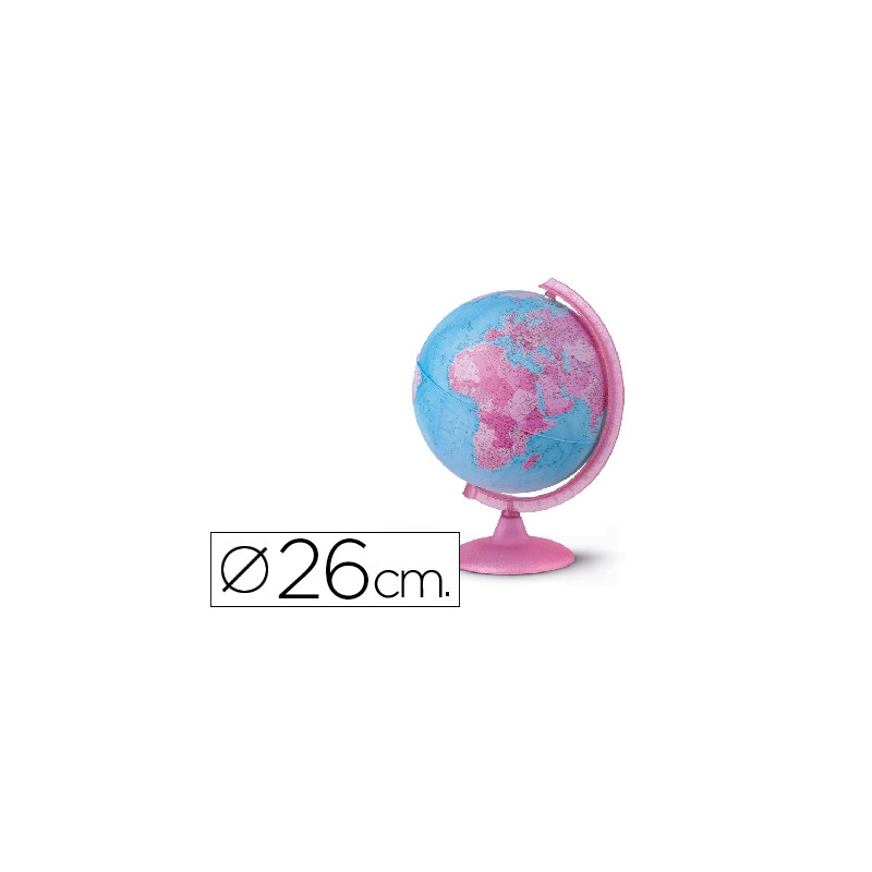 GLOBO TERRAQUEO CON LUZ MODELO PINK DIAMETRO 26 CM