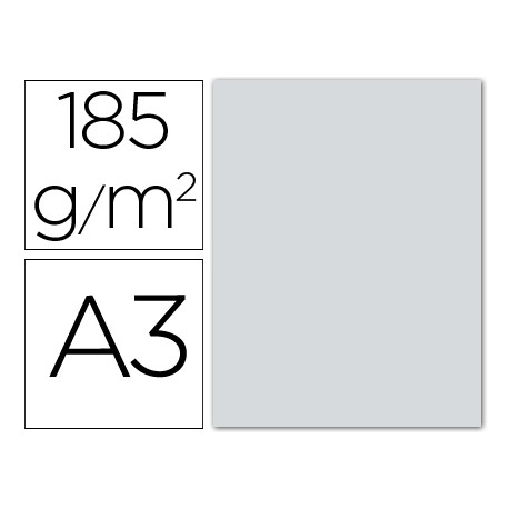 CARTULINA GUARRO DIN-A3 GRIS PERLA 185GRS.