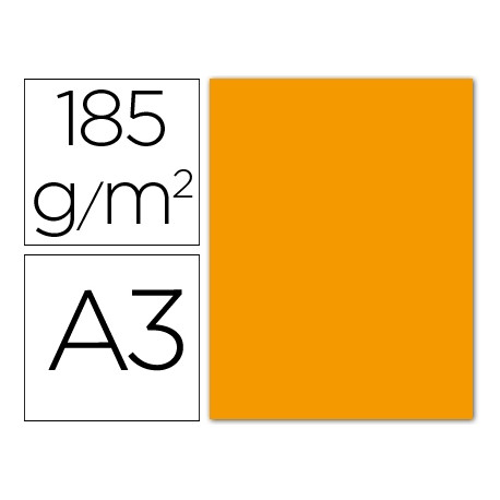 CARTULINA GUARRO DIN-A3 MANDARINA185GRS.