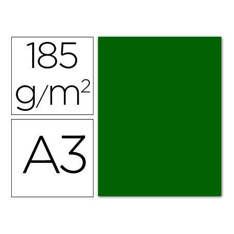 CARTULINA GUARRO DIN-A3 VERDE BILLAR 185GRS.