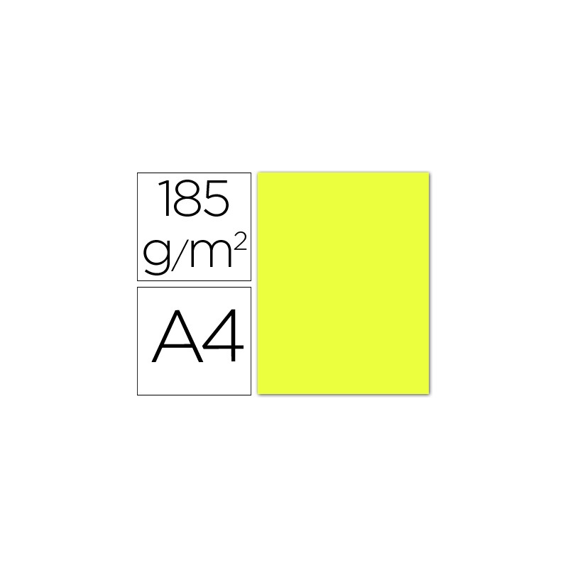 CARTULINA GUARRO DIN-A4 AMARILLO LIMON 185 GR 