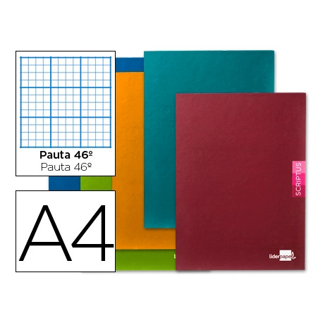 LIBRETA LIDERPAPEL SCRIPTUS A4 48 HOJAS 90G/M2 RAYADO N46