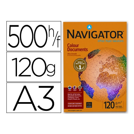 PAPEL FOTOCOPIADORA NAVIGATOR DIN A3 120 GRAMOS PAQUETE DE 500 HOJAS