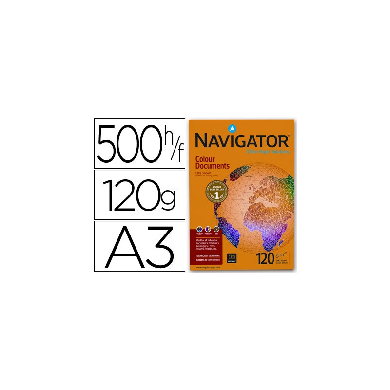 PAPEL FOTOCOPIADORA NAVIGATOR DIN A3 120 GRAMOS PAQUETE DE 500 HOJAS