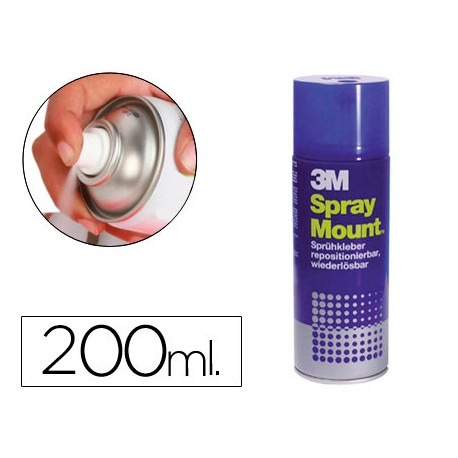 PEGAMENTO 3M SPRAY MOUNT ADHESIVO REPOSICIONABLE POR TIEMPO LIMITADO BOTE DE 200 ML