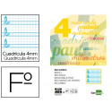 RECAMBIO LIDERPAPEL A4 PAUTAGUIA 100 HOJAS 75 G CUADRICULADO PAUTADO 4 MM CON MARGEN 4 TALADROS