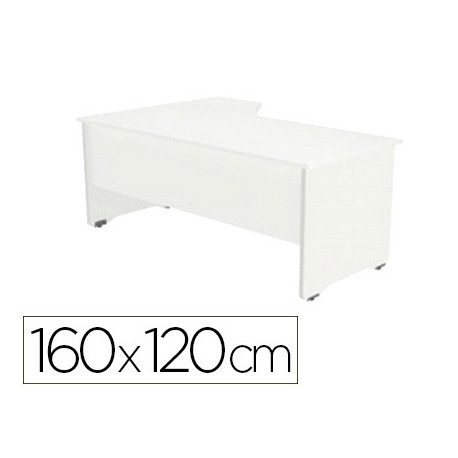 MESA ROCADA SERIE WORK 160X120 CM DERECHA ACABADO AW04 BLANCO/BLANCO