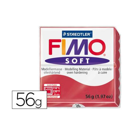 PASTA STAEDTLER FIMO SOFT 57 GR COLOR ROJO CEREZA