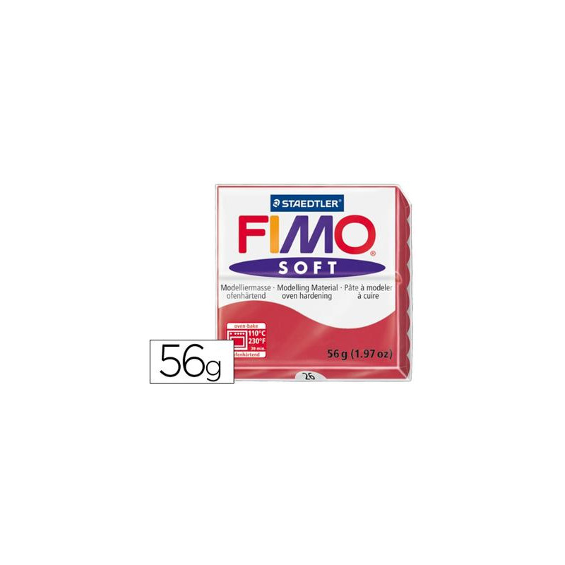 PASTA STAEDTLER FIMO SOFT 57 GR COLOR ROJO CEREZA