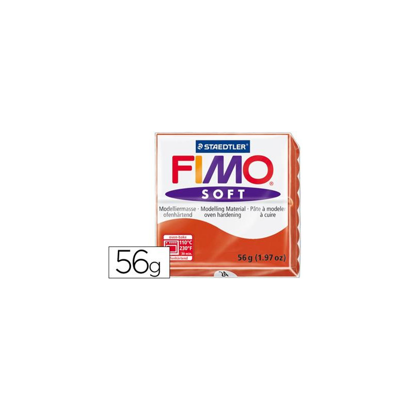 PASTA STAEDTLER FIMO SOFT 57 GR COLOR ROJO INDIAN