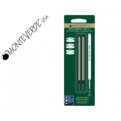 RECAMBIO ROLLER MONTEVERDE COMPATIBLES CON LOS DE MONTBLANC BLISTER 2 UNIDADES COLOR NEGRO PUNTA FIN