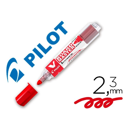 ROTULADOR PILOT V BOARD MASTER PARA PIZARRA BLANCA ROJO TINTA LIQUIDA TRAZO 2,3MM