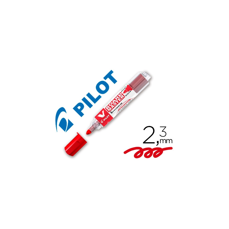 ROTULADOR PILOT V BOARD MASTER PARA PIZARRA BLANCA ROJO TINTA LIQUIDA TRAZO 2,3MM