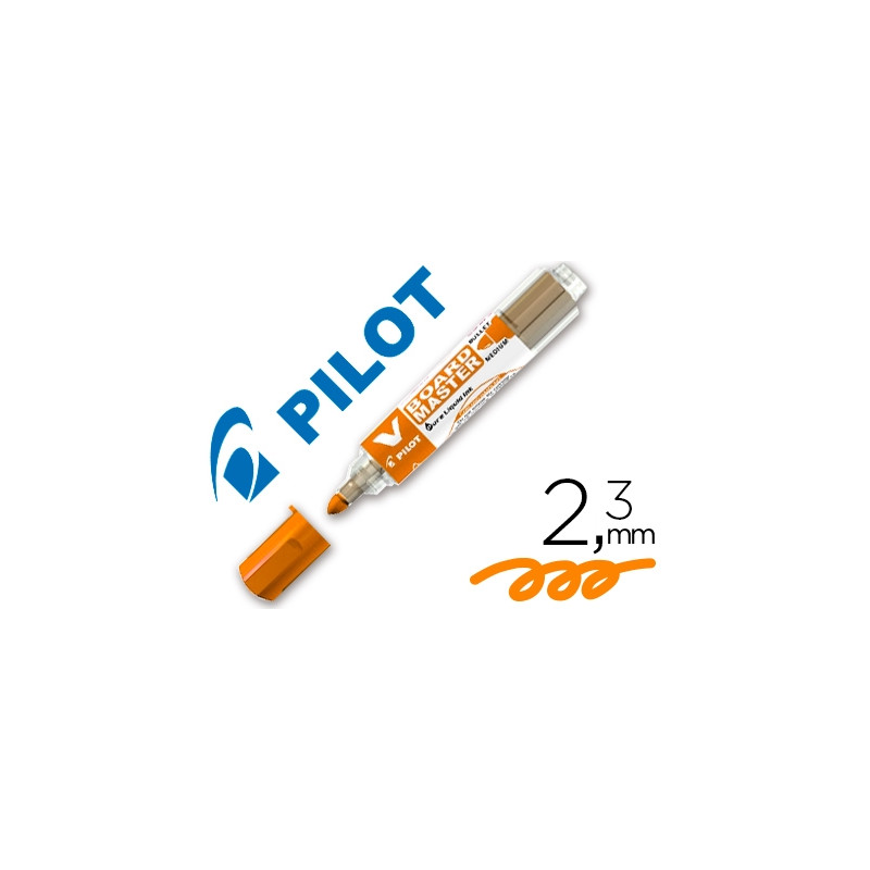 ROTULADOR PILOT V BOARD MASTER PARA PIZARRA BLANCA NARANJA TINTA LIQUIDA TRAZO 2,3MM