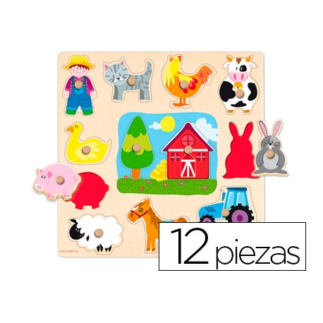 PUZZLE DISET SILUETAS GRANJA 12 PIEZAS